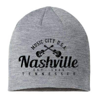 Nashville Guitar Tennessee Country Music City Gift Souvenir Sustainable Beanie