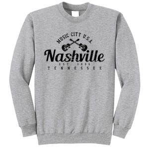 Nashville Guitar Tennessee Country Music City Gift Souvenir Tall Sweatshirt