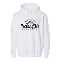 Nashville Guitar Tennessee Country Music City Gift Souvenir Garment-Dyed Fleece Hoodie