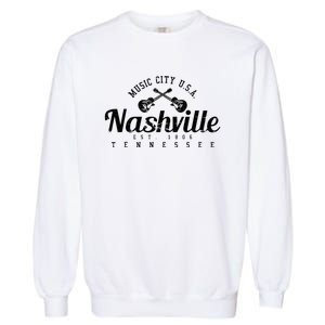 Nashville Guitar Tennessee Country Music City Gift Souvenir Garment-Dyed Sweatshirt