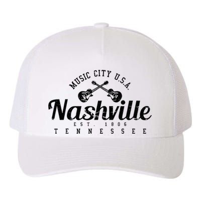 Nashville Guitar Tennessee Country Music City Gift Souvenir Yupoong Adult 5-Panel Trucker Hat