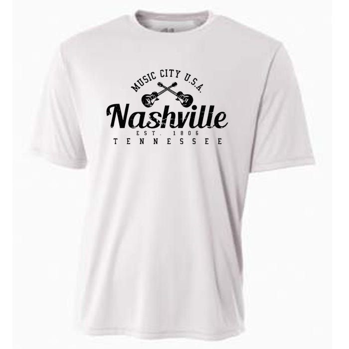 Nashville Guitar Tennessee Country Music City Gift Souvenir Cooling Performance Crew T-Shirt