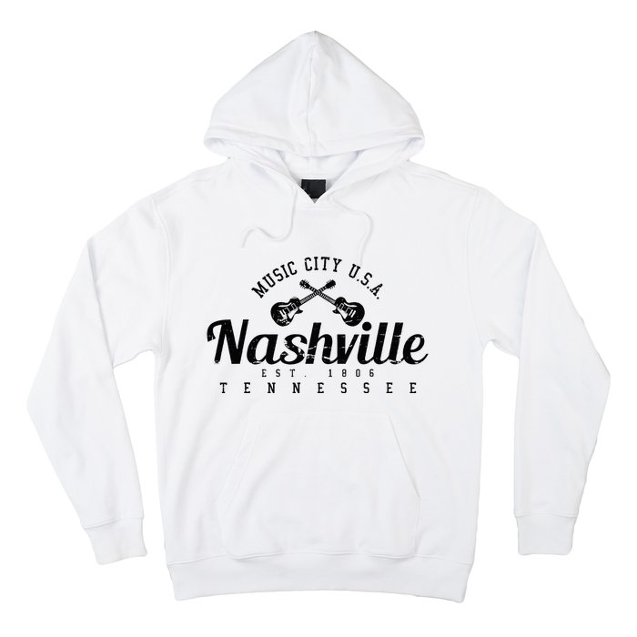 Nashville Guitar Tennessee Country Music City Gift Souvenir Hoodie