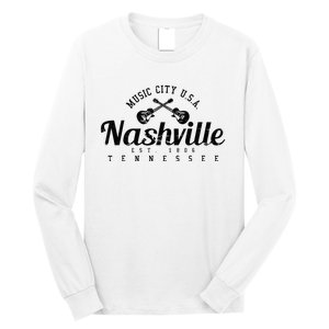 Nashville Guitar Tennessee Country Music City Gift Souvenir Long Sleeve Shirt