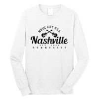 Nashville Guitar Tennessee Country Music City Gift Souvenir Long Sleeve Shirt