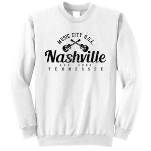 Nashville Guitar Tennessee Country Music City Gift Souvenir Sweatshirt