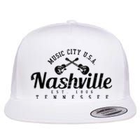 Nashville Guitar Tennessee Country Music City Gift Souvenir Flat Bill Trucker Hat