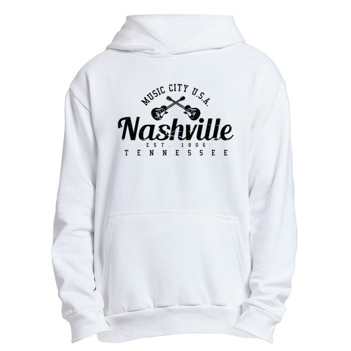 Nashville Guitar Tennessee Country Music City Gift Souvenir Urban Pullover Hoodie