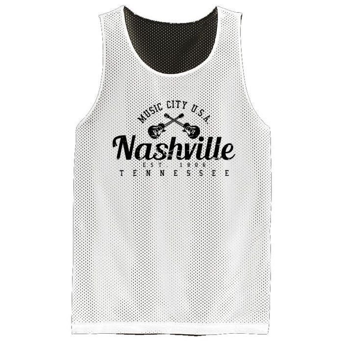 Nashville Guitar Tennessee Country Music City Gift Souvenir Mesh Reversible Basketball Jersey Tank