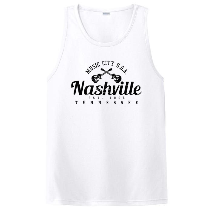 Nashville Guitar Tennessee Country Music City Gift Souvenir PosiCharge Competitor Tank