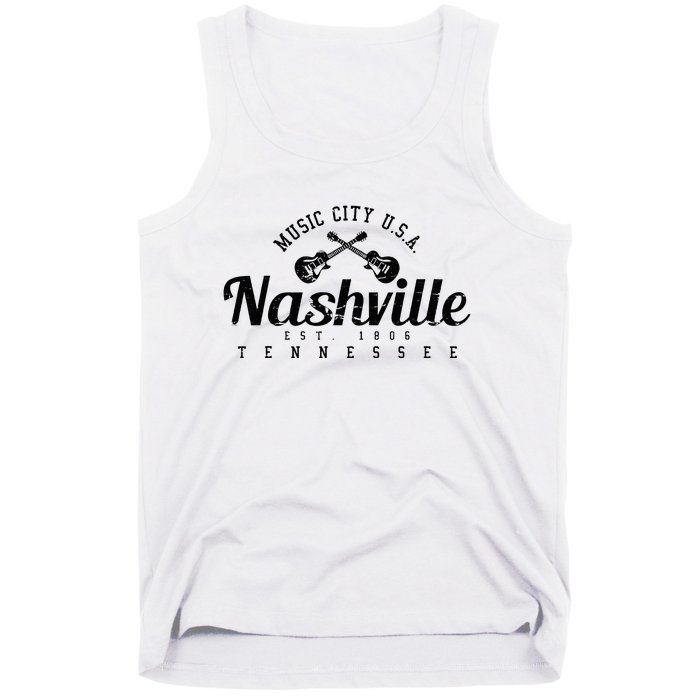 Nashville Guitar Tennessee Country Music City Gift Souvenir Tank Top