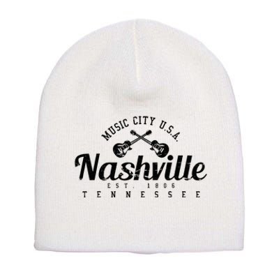 Nashville Guitar Tennessee Country Music City Gift Souvenir Short Acrylic Beanie