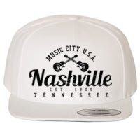 Nashville Guitar Tennessee Country Music City Gift Souvenir Wool Snapback Cap