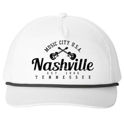 Nashville Guitar Tennessee Country Music City Gift Souvenir Snapback Five-Panel Rope Hat