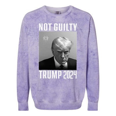 Not Guilty Trump 2024 Colorblast Crewneck Sweatshirt