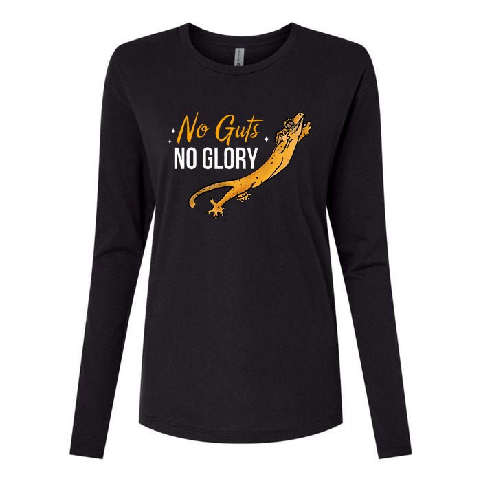 No Guts Then No Glories Gift For Crested Gecko Lover Womens Cotton Relaxed Long Sleeve T-Shirt