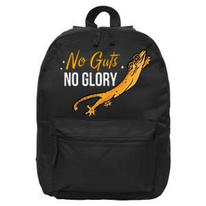 No Guts Then No Glories Gift For Crested Gecko Lover 16 in Basic Backpack