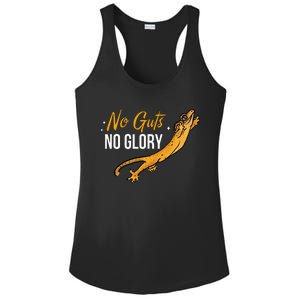 No Guts Then No Glories Gift For Crested Gecko Lover Ladies PosiCharge Competitor Racerback Tank