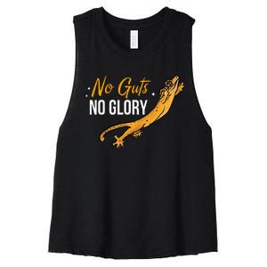 No Guts Then No Glories Gift For Crested Gecko Lover Women's Racerback Cropped Tank