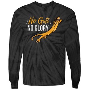 No Guts Then No Glories Gift For Crested Gecko Lover Tie-Dye Long Sleeve Shirt