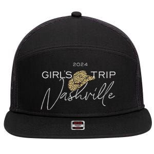 Nashville Girl Trip 2024 Nash Weekend Boots Booze Besties 7 Panel Mesh Trucker Snapback Hat