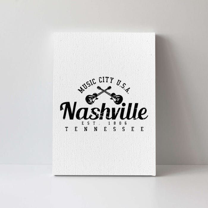 Nashville Guitar Tennessee Country Music City Gift Souvenir Canvas