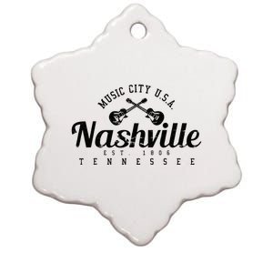 Nashville Guitar Tennessee Country Music City Gift Souvenir Ceramic Star Ornament