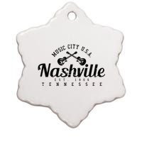 Nashville Guitar Tennessee Country Music City Gift Souvenir Ceramic Star Ornament