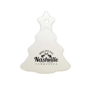 Nashville Guitar Tennessee Country Music City Gift Souvenir Ceramic Tree Ornament