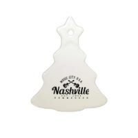 Nashville Guitar Tennessee Country Music City Gift Souvenir Ceramic Tree Ornament