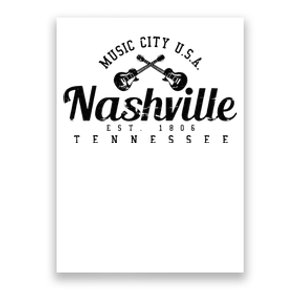 Nashville Guitar Tennessee Country Music City Gift Souvenir Poster