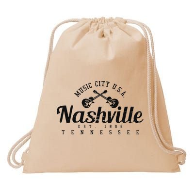 Nashville Guitar Tennessee Country Music City Gift Souvenir Drawstring Bag