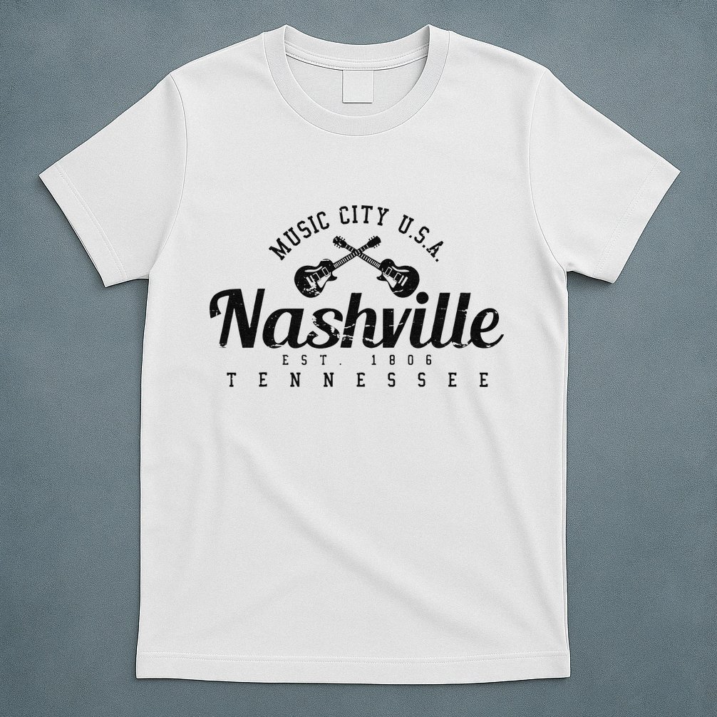 Nashville Guitar Tennessee Country Music City Gift Souvenir T-Shirt