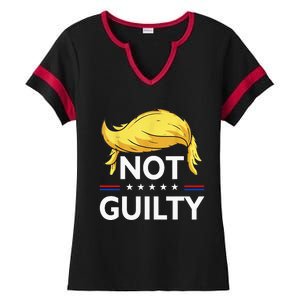 Not Guilty Trump Wear this Tee to your favorite Trial Ladies Halftime Notch Neck Tee