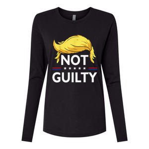 Not Guilty Trump Wear this Tee to your favorite Trial Womens Cotton Relaxed Long Sleeve T-Shirt