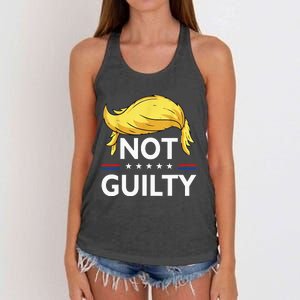 Not Guilty Trump Wear this Tee to your favorite Trial Women's Knotted Racerback Tank