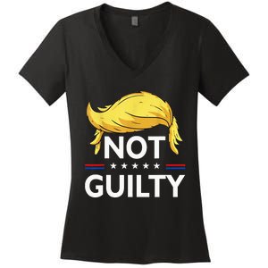 Not Guilty Trump Wear this Tee to your favorite Trial Women's V-Neck T-Shirt