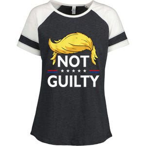 Not Guilty Trump Wear this Tee to your favorite Trial Enza Ladies Jersey Colorblock Tee