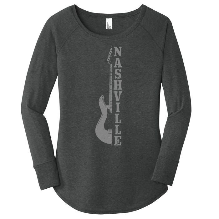 Nashville Guitar Tennessee Vintage Country Music City Women's Perfect Tri Tunic Long Sleeve Shirt