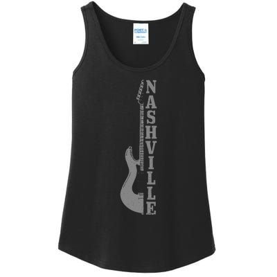 Nashville Guitar Tennessee Vintage Country Music City Ladies Essential Tank