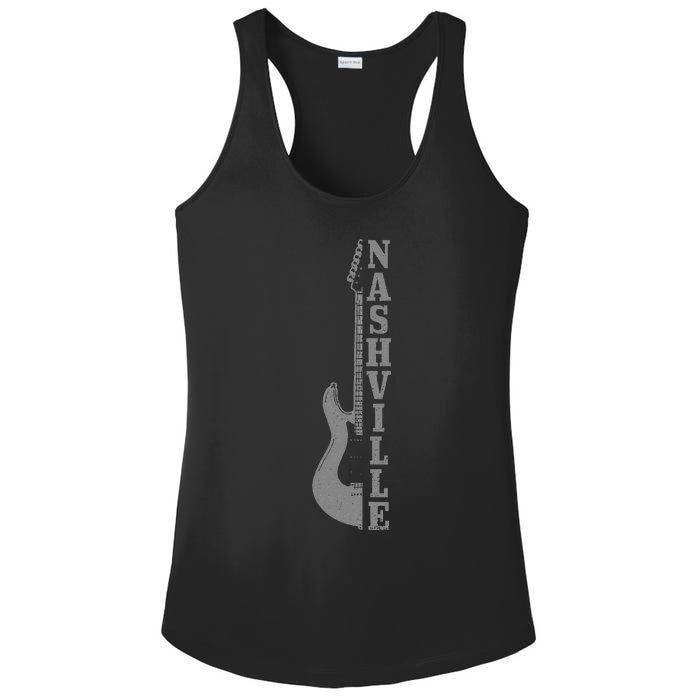 Nashville Guitar Tennessee Vintage Country Music City Ladies PosiCharge Competitor Racerback Tank