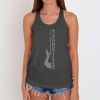 Nashville Guitar Tennessee Vintage Country Music City Women's Knotted Racerback Tank