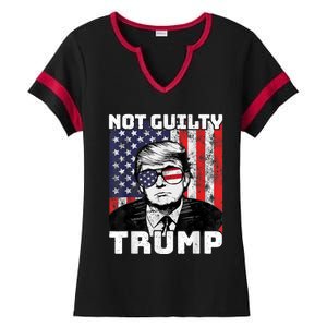 Not Guilty Trump Ladies Halftime Notch Neck Tee