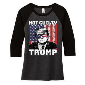 Not Guilty Trump Women's Tri-Blend 3/4-Sleeve Raglan Shirt