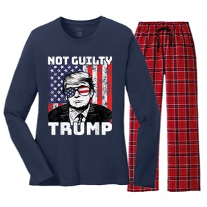 Not Guilty Trump Women's Long Sleeve Flannel Pajama Set 