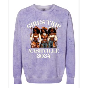 Nashville Girl Trip 2024 African Melanin Cowgirl Colorblast Crewneck Sweatshirt