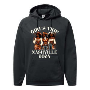 Nashville Girl Trip 2024 African Melanin Cowgirl Performance Fleece Hoodie