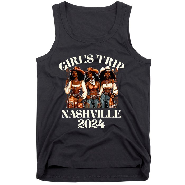 Nashville Girl Trip 2024 African Melanin Cowgirl Tank Top