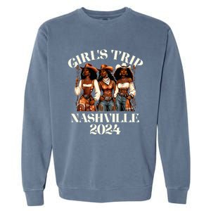 Nashville Girl Trip 2024 African Melanin Cowgirl Garment-Dyed Sweatshirt