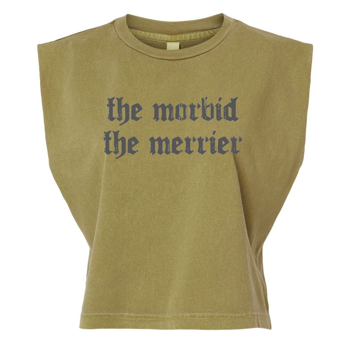 Nu Goth The Morbid The Merrier Dark Gothic Emo Horror Garment-Dyed Women's Muscle Tee